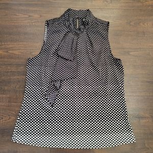 New York & Company Sleeveless Polka Dot Blouse M